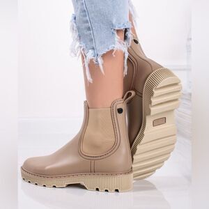 Igor Chloe Mc Beige Rain Chelsea Boots Made in Spain Size 37